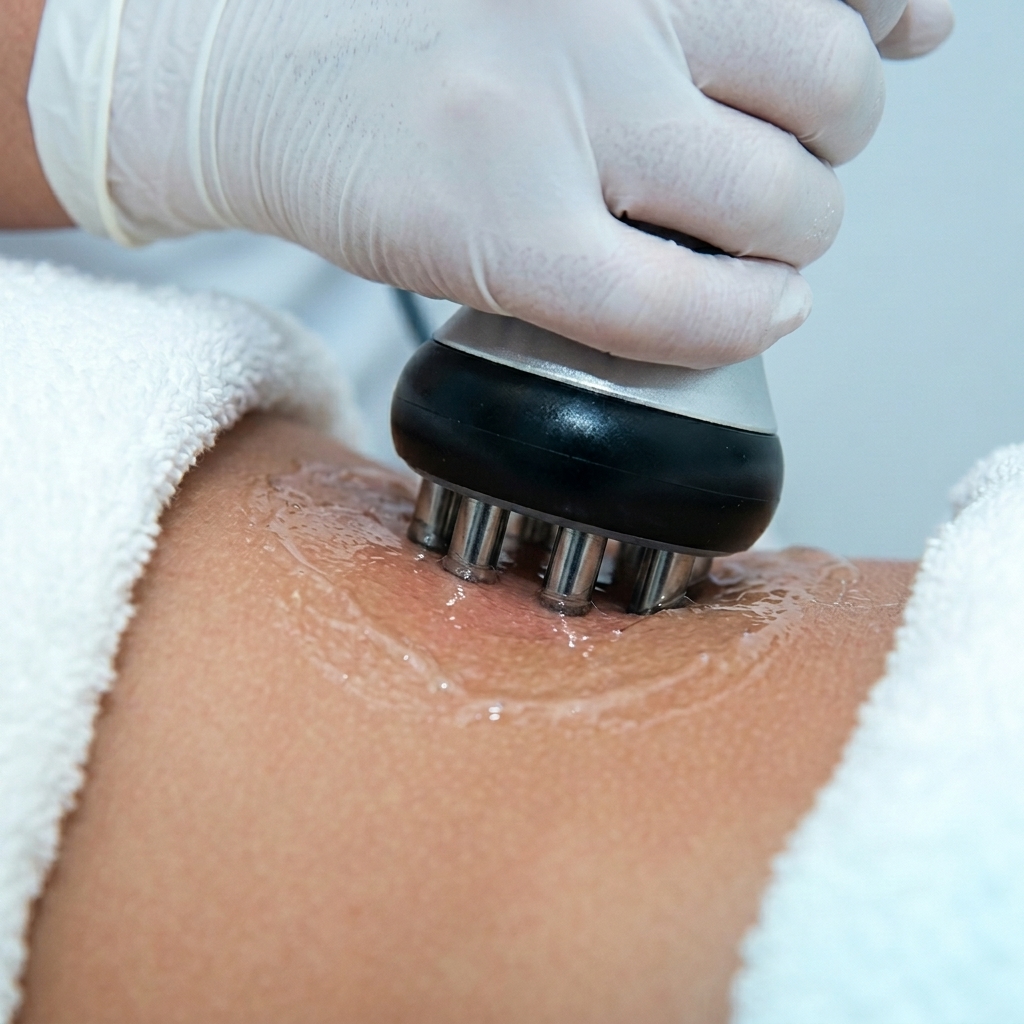 Cavitation Ultrasound treatment in session at Shujo Aesthetics